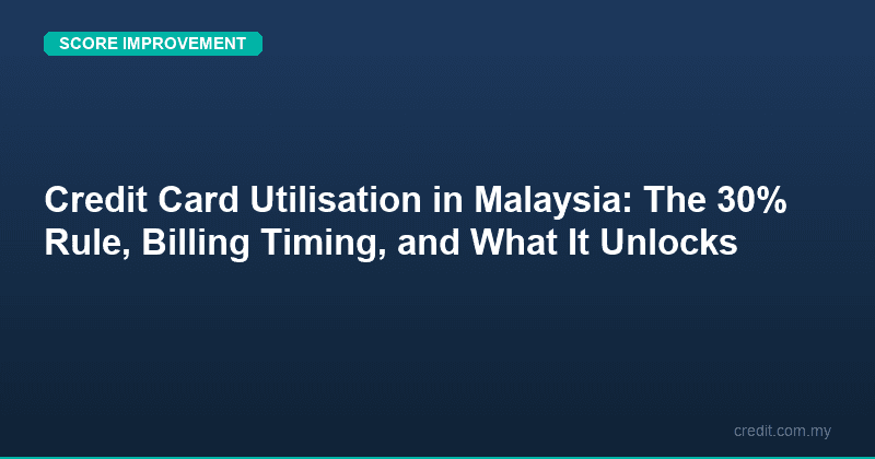 Credit Card Utilisation in Malaysia: The 30% Rule, Billing Timing, and What It Unlocks